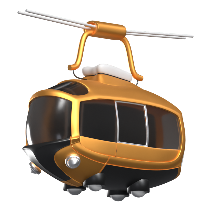 Cable Car 3D Animated Icon 3D Graphic