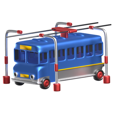 Trolleybus 3D Animated Icon 3D Graphic