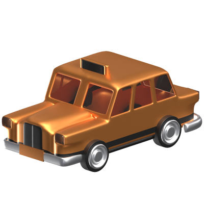 Taxi 3D Animated Icon 3D Graphic