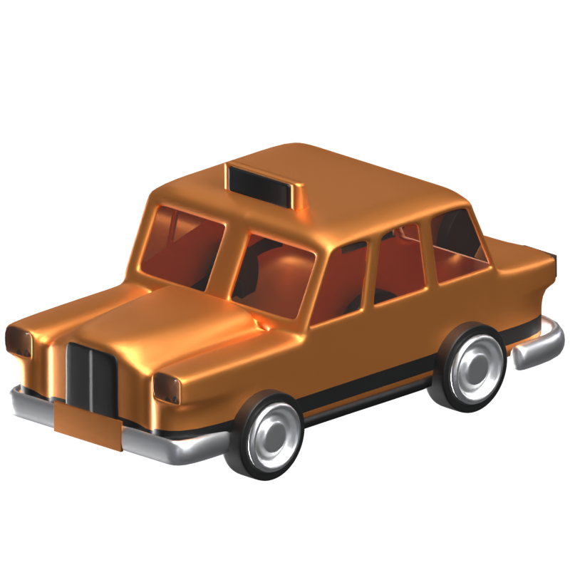 Taxi 3D Animated Icon 3D Graphic