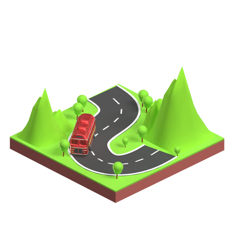 Highway 3D Animated Icon 3D Graphic