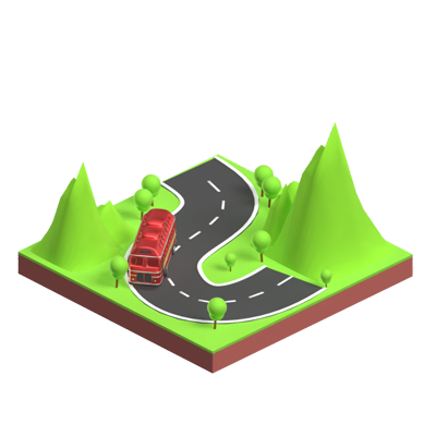 Highway 3D Animated Icon 3D Graphic