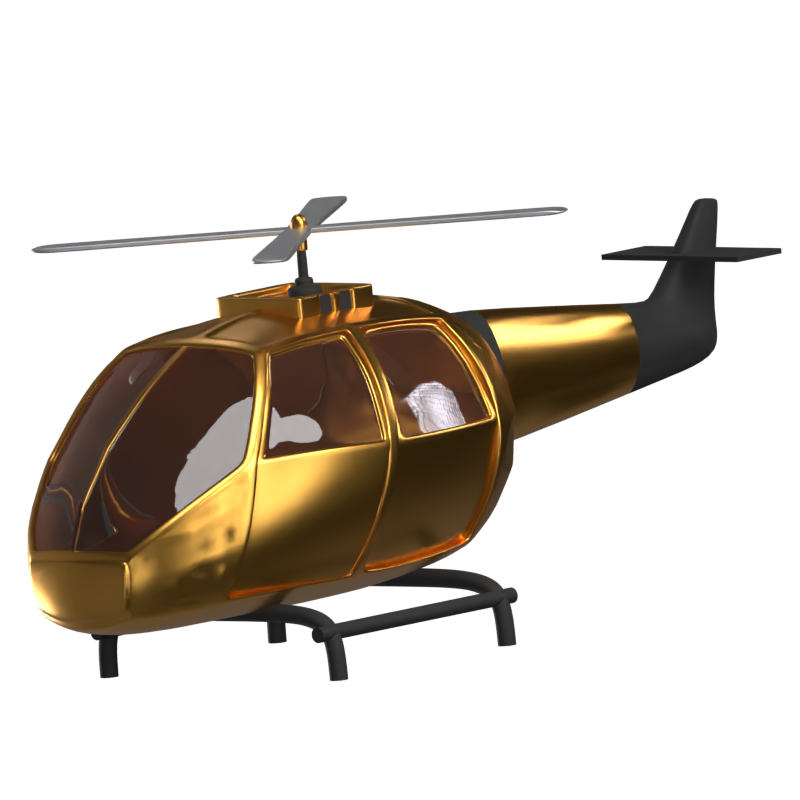 Helicopter 3D Animated Icon 3D Graphic