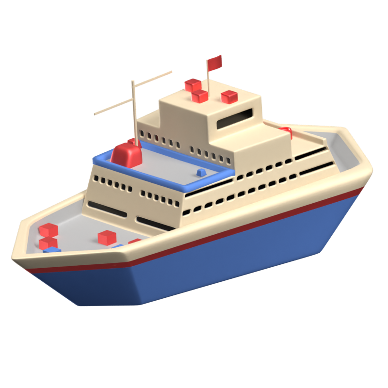 Ferry 3D Animated Icon 3D Graphic