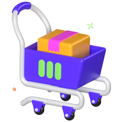 Shopping Cart 3D Animated Icon 3D Graphic