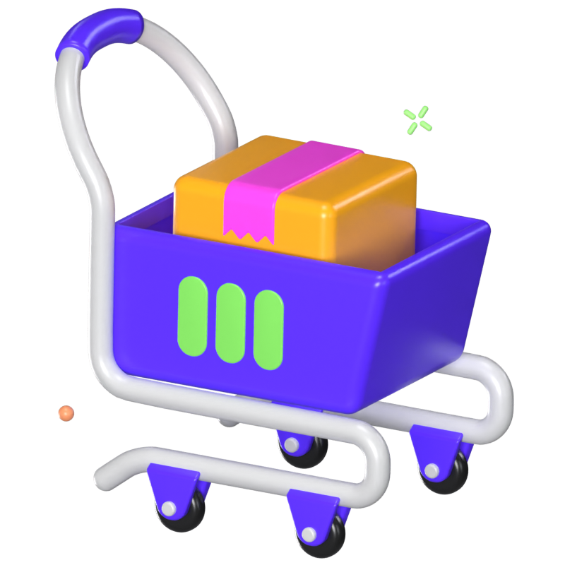 Shopping Cart 3D Animated Icon 3D Graphic