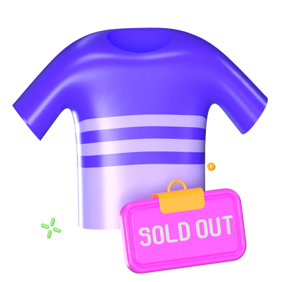 Sold Out 3D Animated Icon 3D Graphic