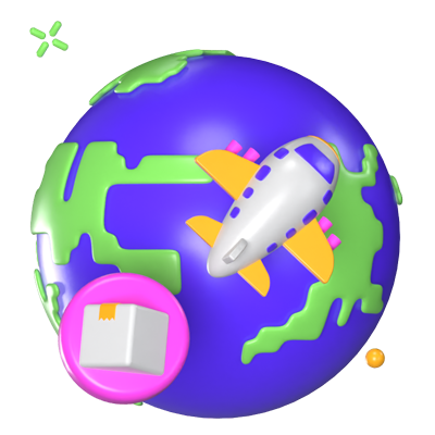 Worldwide Shipping 3D Animated Icon 3D Graphic