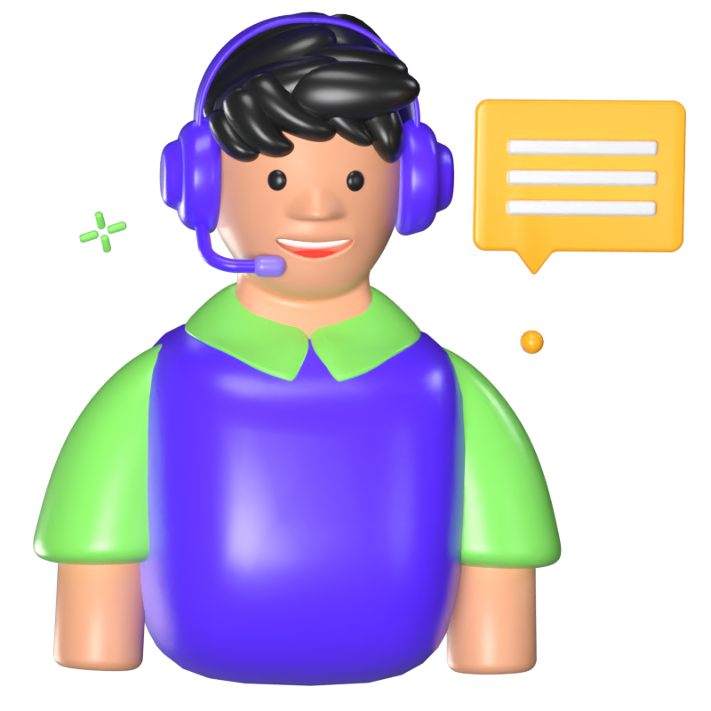 Customer Support 3D Animated Icon 3D Graphic