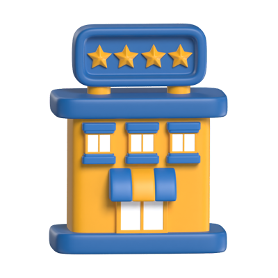 3D Four Stars Hotel 3D Graphic