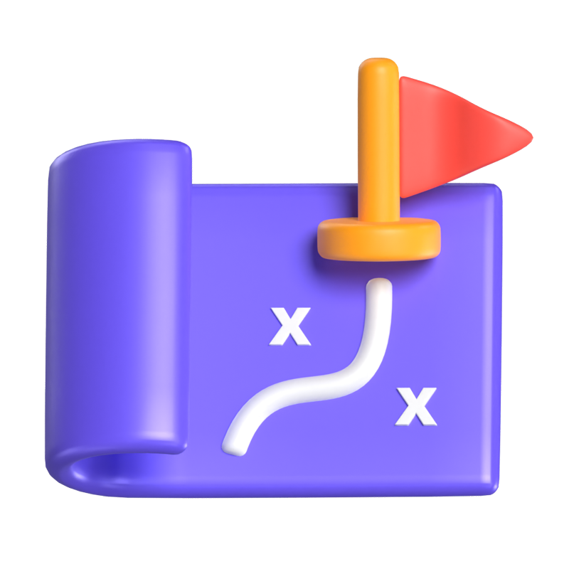 3D-Strategievisualisierung Wege zum Erfolg navigieren 3D Graphic