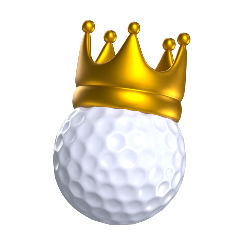 Golf Ball King With A Crown 3D Model 3D Graphic