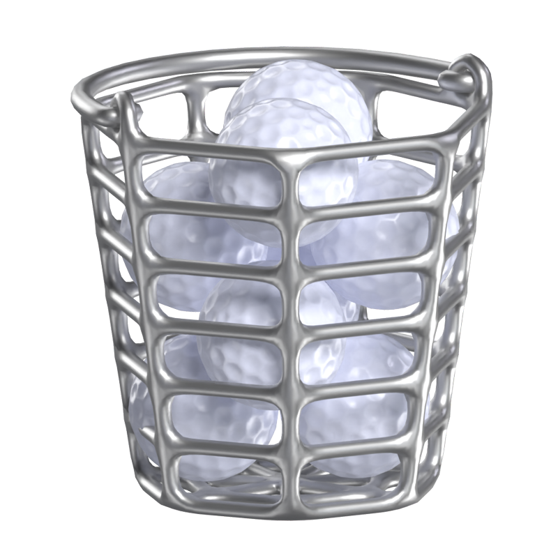 Golf Balls In A Basket 3D Model 3D Graphic