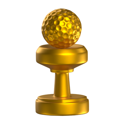 3D Golf Trophy With Stand 3D Graphic