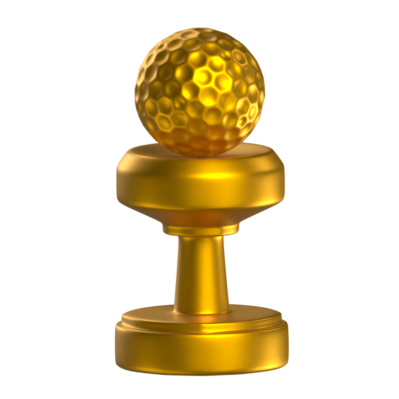 3D Golf Trophy With Stand 3D Graphic