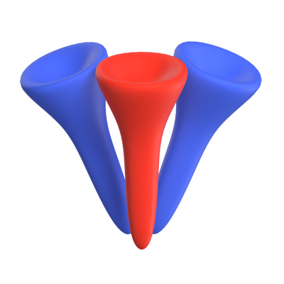 Three Golf Pins 3D Icon 3D Graphic
