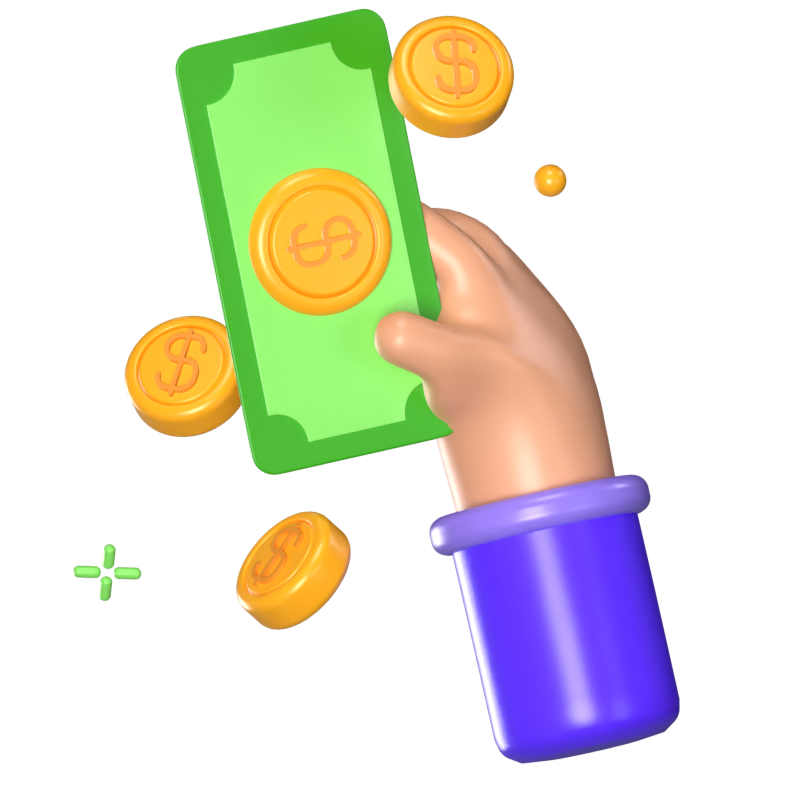 Cash 3D Animated Icon 3D Graphic