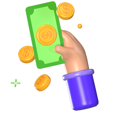 Cash 3D Animated Icon 3D Graphic