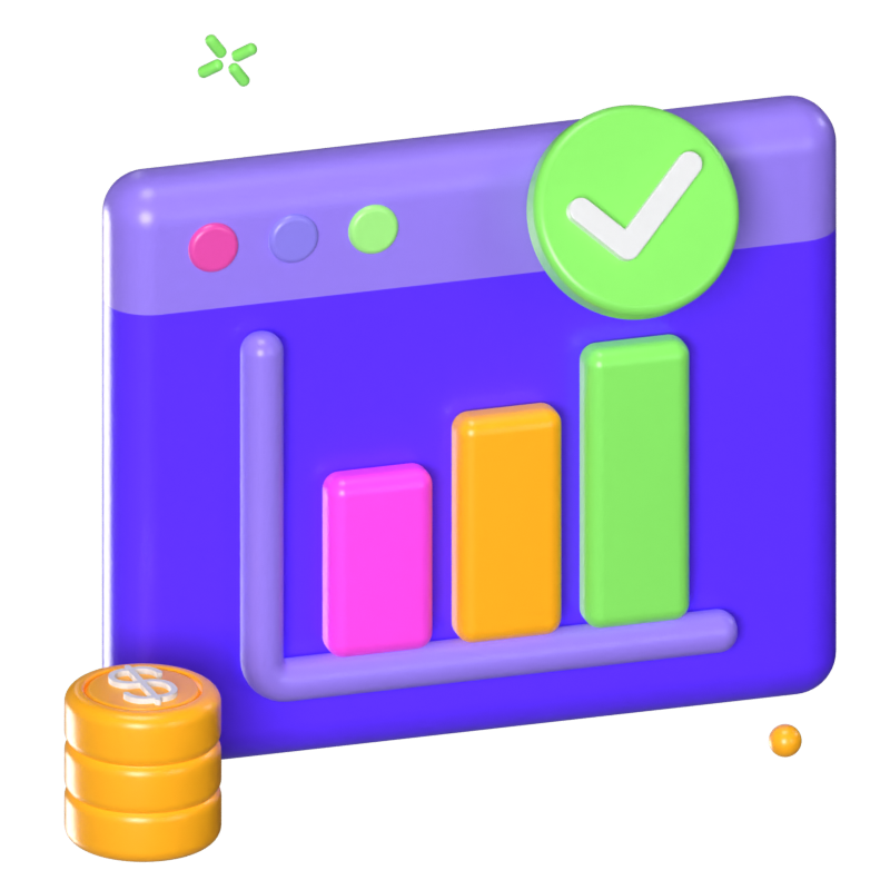 Sales Analytics 3D Animated Icon 3D Graphic