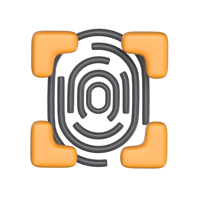 Fingerprint 3D Icon Model For UI 3D Graphic