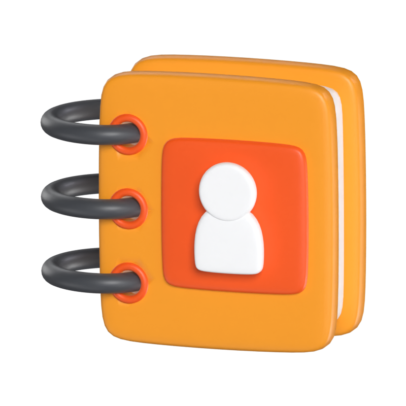 Contact 3D Icon Model For UI 3D Graphic