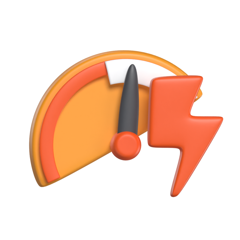 Fast Charging 3D Icon Model For UI 3D Graphic