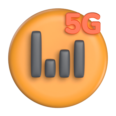 Mobile Data Signal 3D Icon Model For UI 3D Graphic