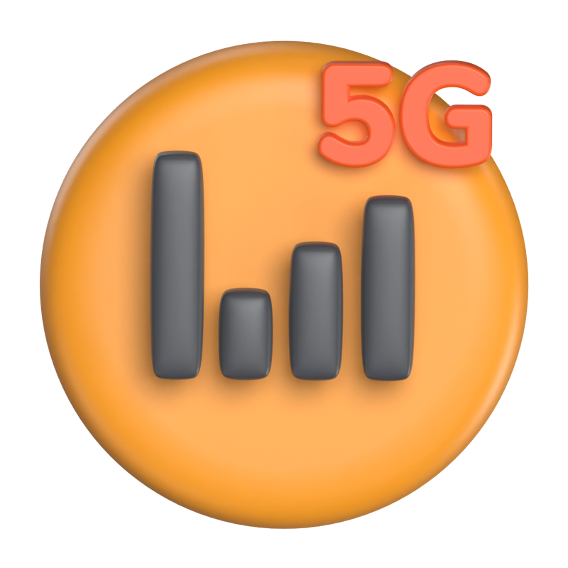 Mobile Data Signal 3D Icon Model For UI 3D Graphic