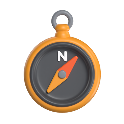 Compass 3D Icon Model For UI 3D Graphic