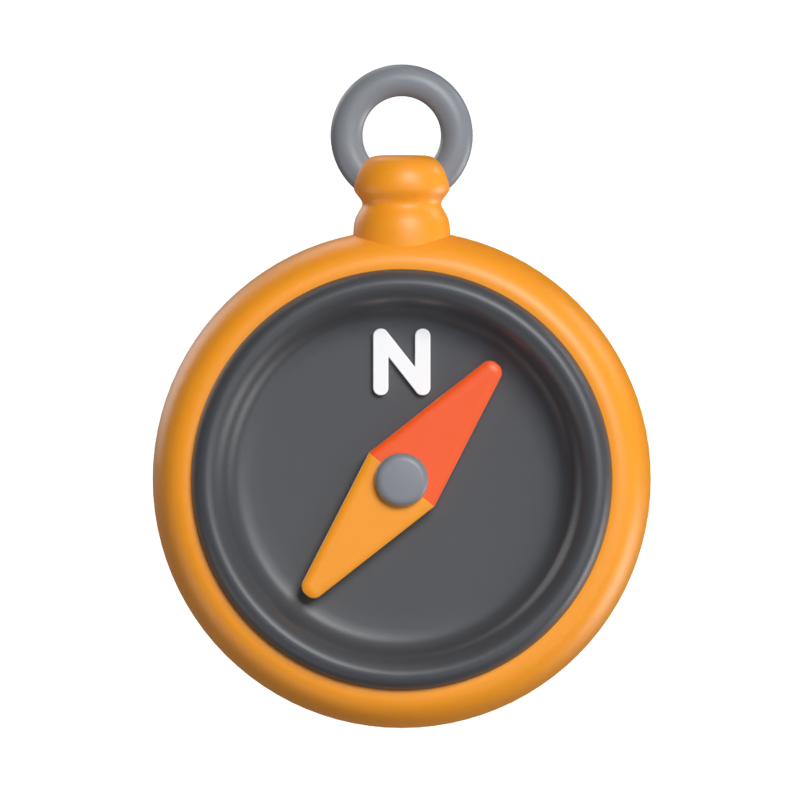 Compass 3D Icon Model For UI 3D Graphic