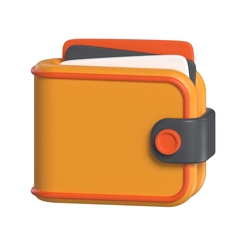 Wallet 3D Icon Model For UI 3D Graphic