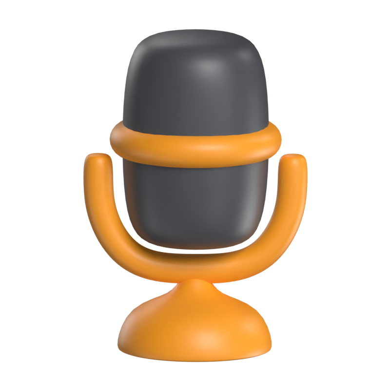 Voice 3D Icon Model For UI 3D Graphic