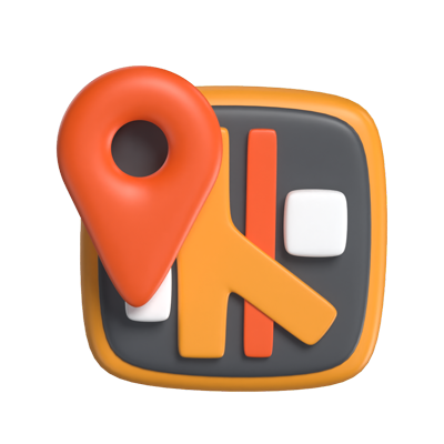 Maps 3D Icon Model For UI 3D Graphic