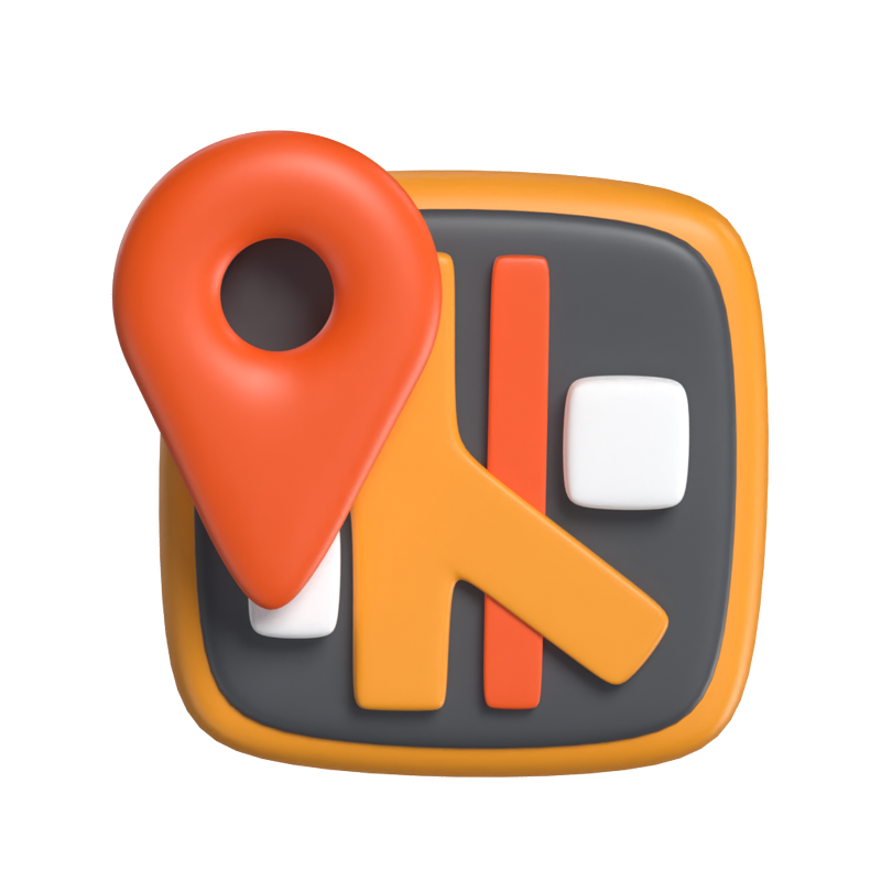 Maps 3D Icon Model For UI 3D Graphic