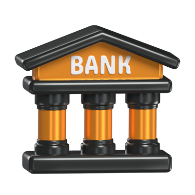 3D Bank Building Financial Hub 3D Graphic