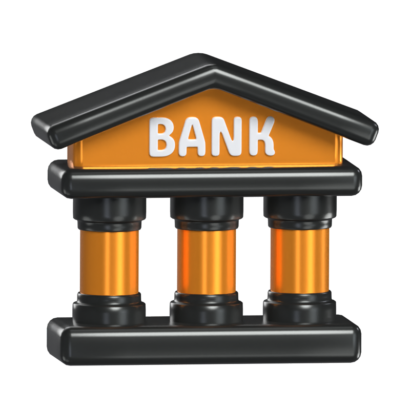 3D Bank Building Financial Hub 3D Graphic