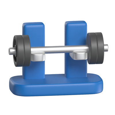 3D Gym Facility Illustrated With Barbell 3D Graphic
