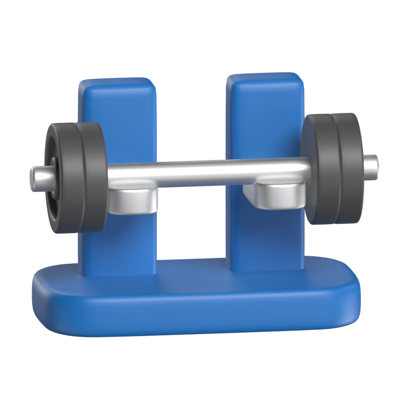 3D Gym Facility Illustrated With Barbell 3D Graphic