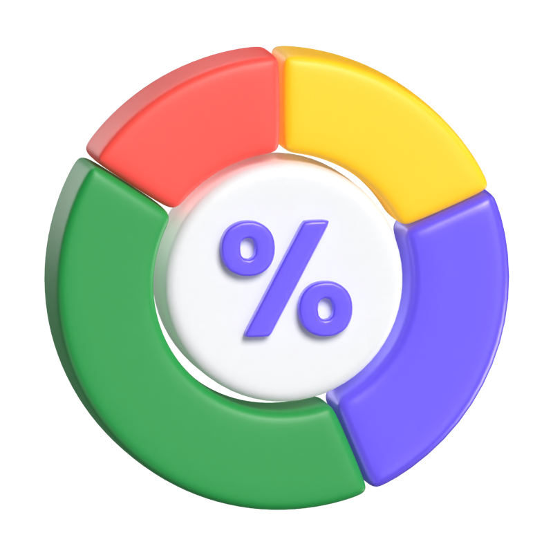 Gráfico circular 3D Visualización de datos con precisión y claridad 3D Graphic