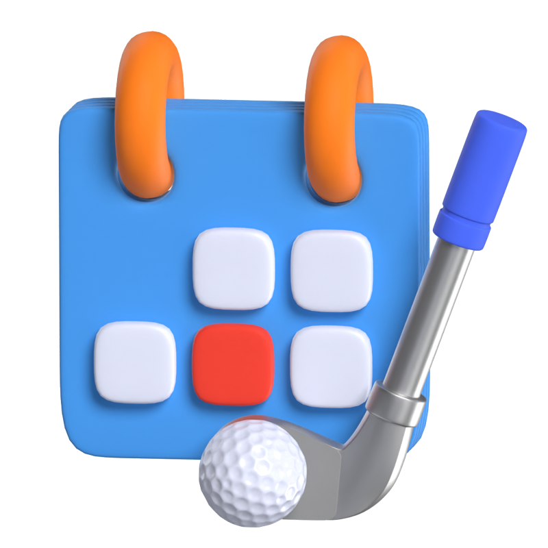 3D Golf Zeitplan Kalender 3D Graphic