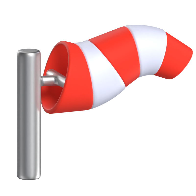 Windsock Golf 3D Icon Model With A Pole 3D Graphic