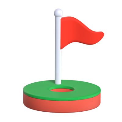 3D Golf Flag With A Pole 3D Graphic