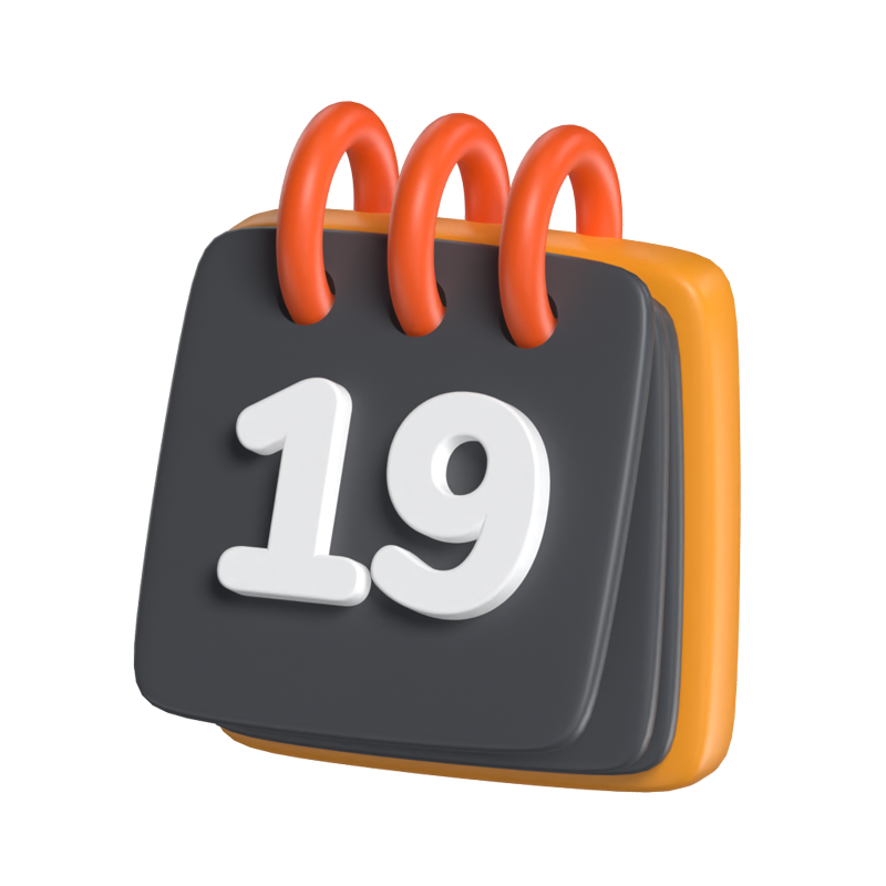 Calendario Icono 3D Modelo Para UI 3D Graphic