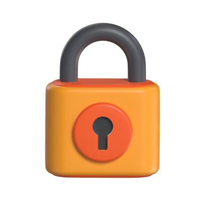 Locked 3D Icon Model For UI 3D Graphic