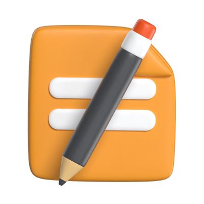 Note Apps 3D Icon Model For UI 3D Graphic
