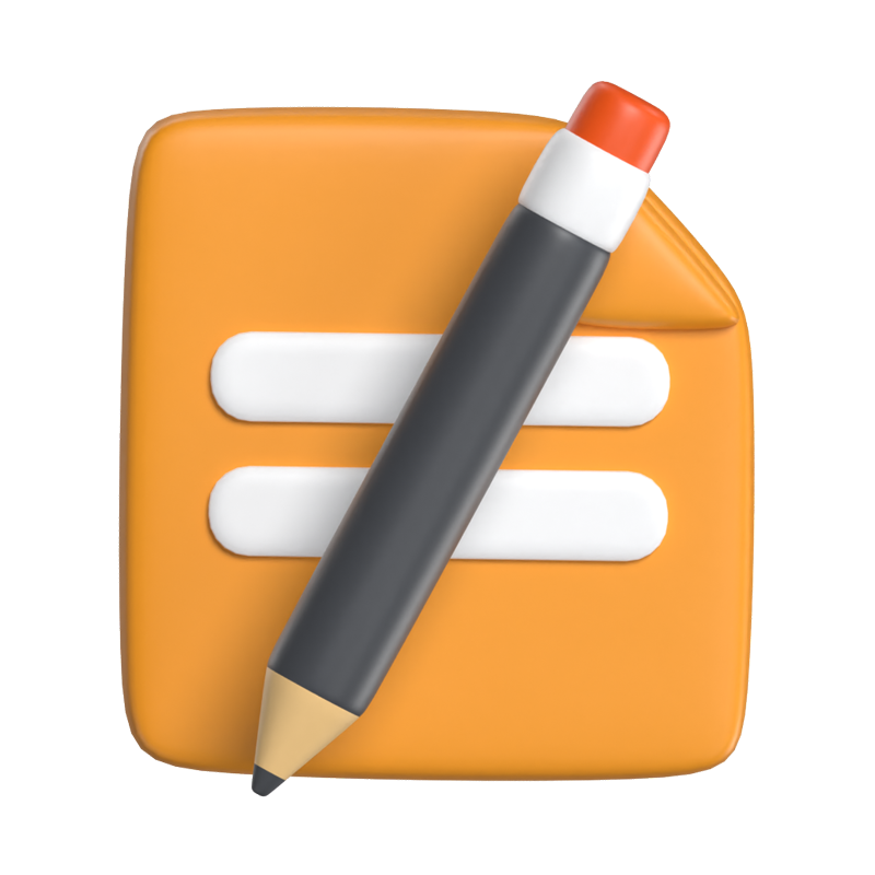 Note Apps 3D Icon Model For UI 3D Graphic