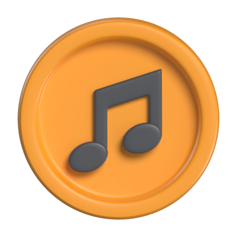 Music Player 3D Icon Model For UI 3D Graphic