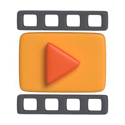 Video Player 3D Icon Model For UI 3D Graphic