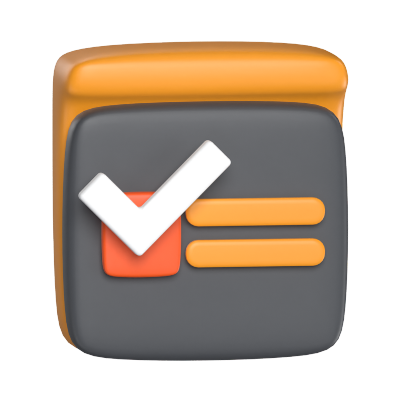 To Do List 3D Icon Model For UI 3D Graphic