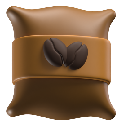 A Sack Of Coffee Beans 3D Icon 3D Graphic